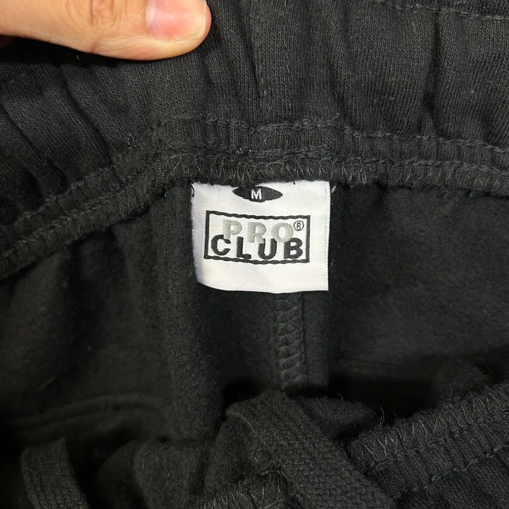 Pro Club Cargo Sweat Shorts Men's Black Pockets High Rise Drawstring Casual - M